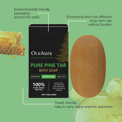 Moisturizing Bath Soap Brightening Anti Skin Dry Itching Deep Cleaning Pores Remove Acarid Dirt Dead Skin Fragrant Pine Tar Soap