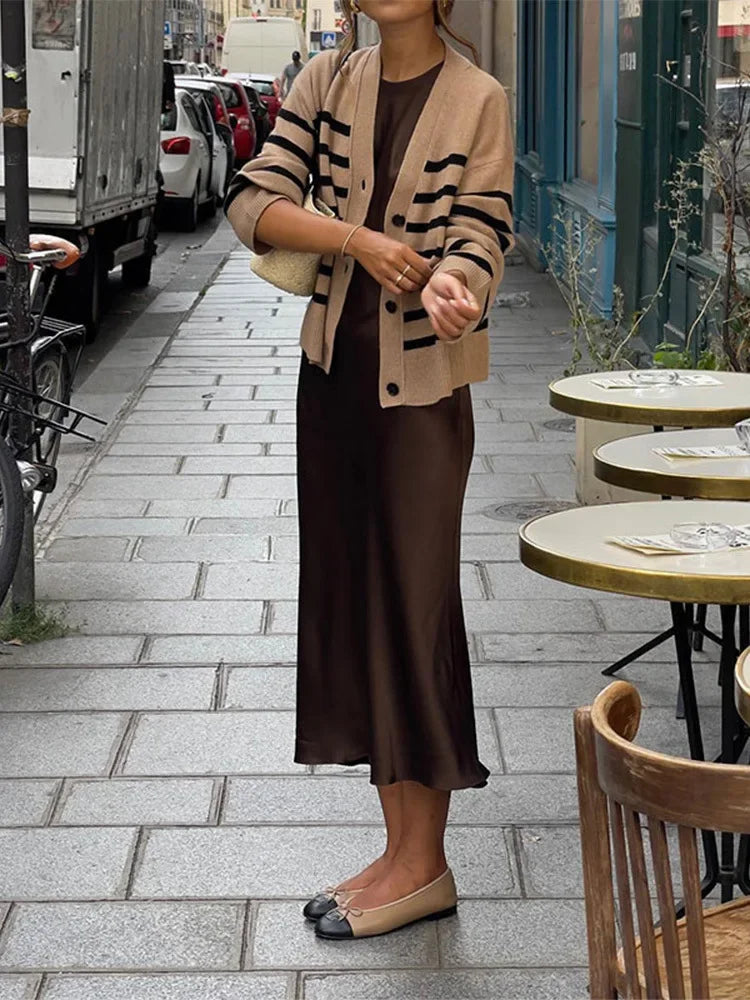 Women's Elegant Satin Sleeveless Midi Dress Fashion Solid Color O Neck Slim Fit Dresses Female Stylish Street Party Vestido 2024