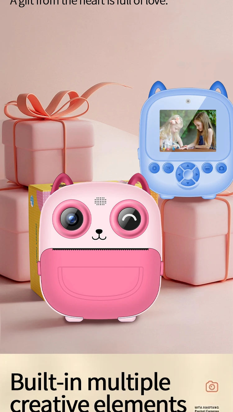 Children Digital Camera Instant Print Toys For Kids Thermal Print Camera HD 1080P Instant Photo Printing Camera Video Toys Gift