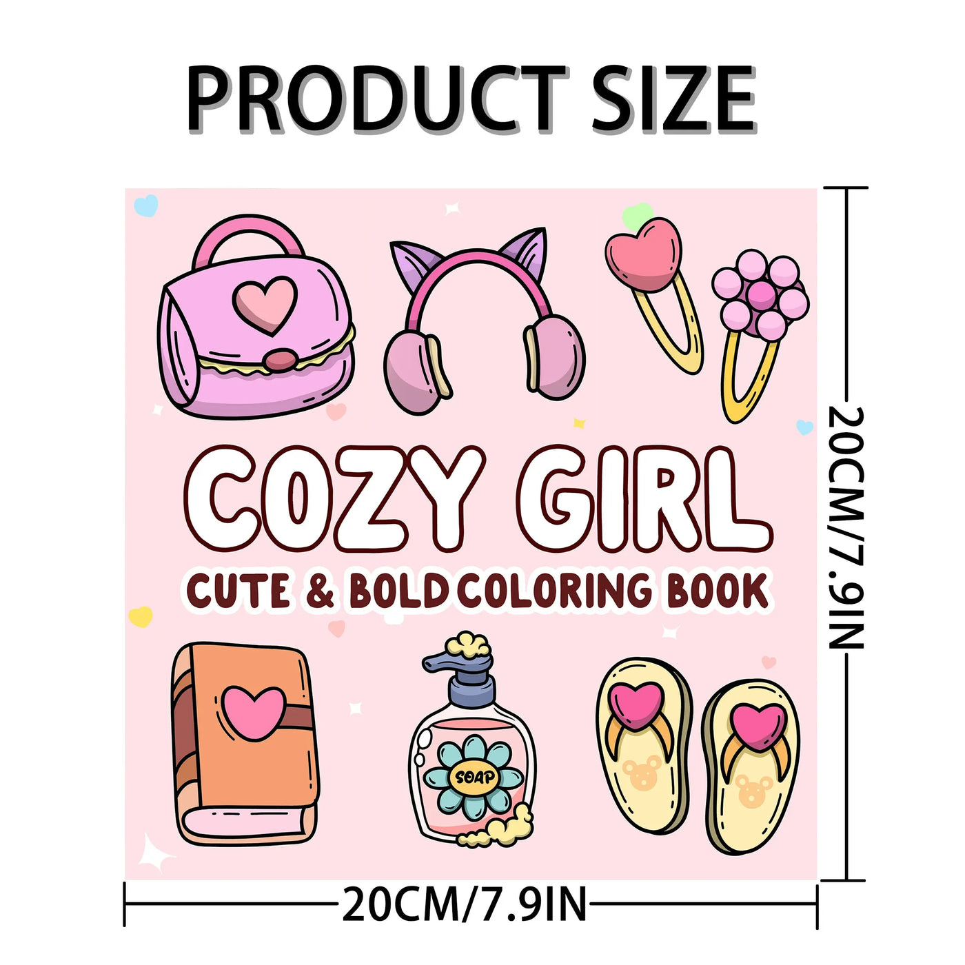 24 Page Comfortable Teenage Adult Illustrated Book Featuring Various Items In a Girl's Drawing Animation 7.8-Inch