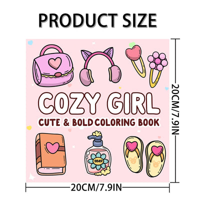 24 Page Comfortable Teenage Adult Illustrated Book Featuring Various Items In a Girl's Drawing Animation 7.8-Inch