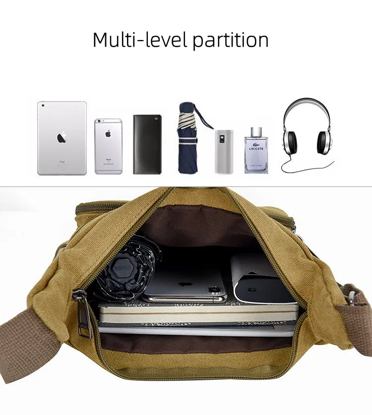 Men Canvas Shoulder Bags Casual Tote Travel Men's Crossbody Bag Luxury Messenger Bags Fashion High Quality Handbag