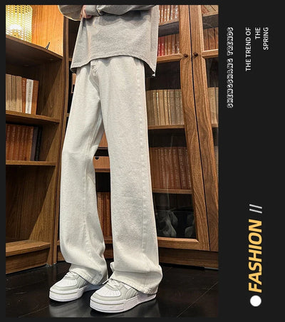 Autumn New Men's Jeans Baggy Straight Wide Leg Male Fashion Vintage Denim Pants Men Youth Popular Brand Streetwear Jean Trousers