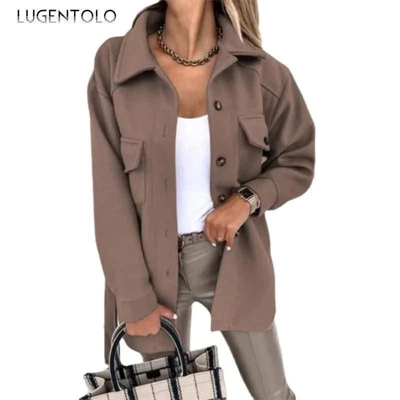 Women Fashion Jacket Thickened Windproof Thermal Coats Versatile Daily Wear