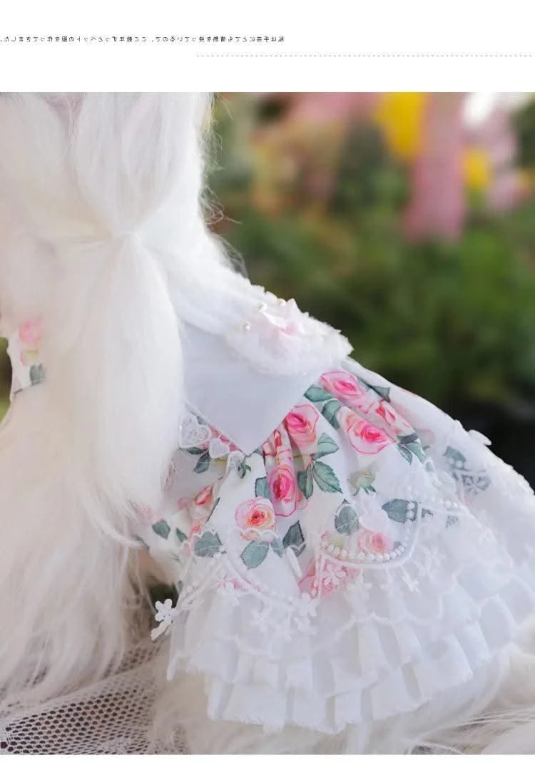 Pet Clothes Dog Skirts Floral Cute Spring And Summer Jumpsuit Small Dog Teddy Bear Clothes Pet Series Essential Clothes For Pet
