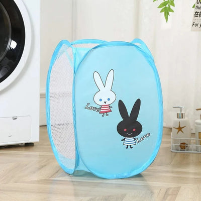 Home essential  Dirty Clothes Folding Storage Basket Household Childrens Toy Storage Box Open Mesh Sorting Basket