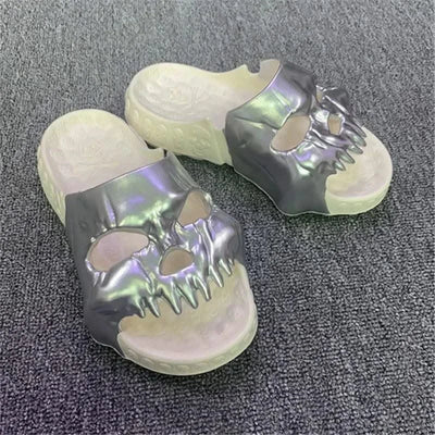 Platform Skull Slippers Demon Home Cloud Summer Beach Sandal Slides Y2k Flip Flops Men Male Soft House Shoes Flat Clapper Women