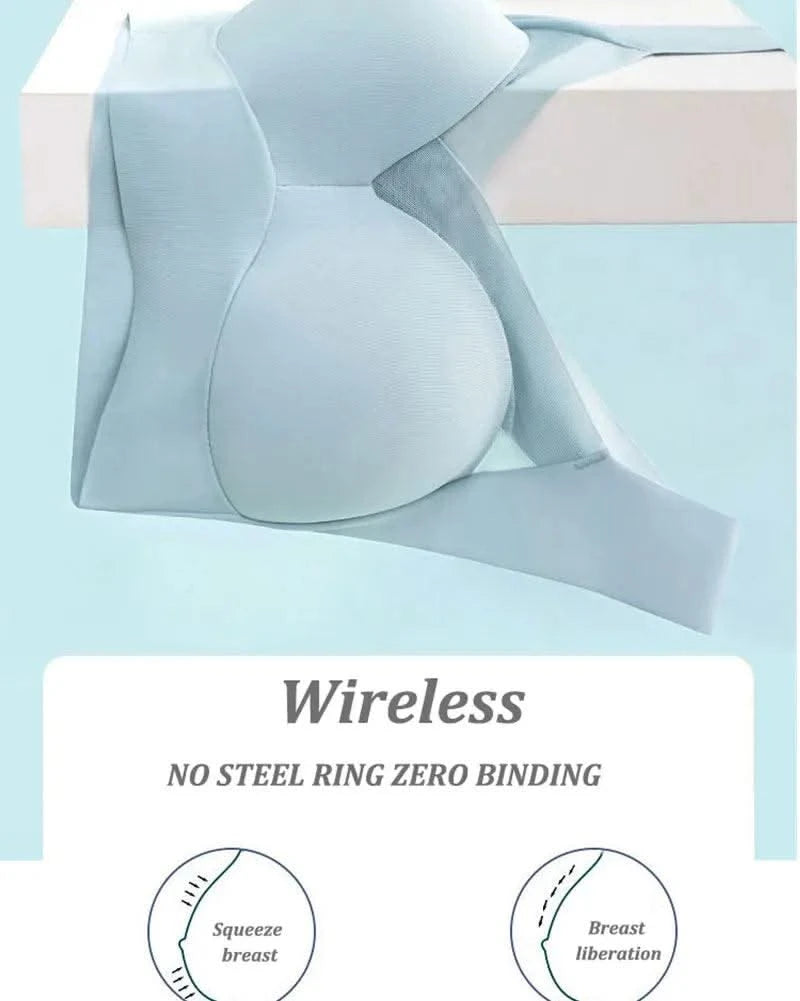 Women Sexy Bra Full Cup Brassiere Female U Back Underwear Lace Splicing Pespective Bralette V Neck Intimates Lingerie Large Size
