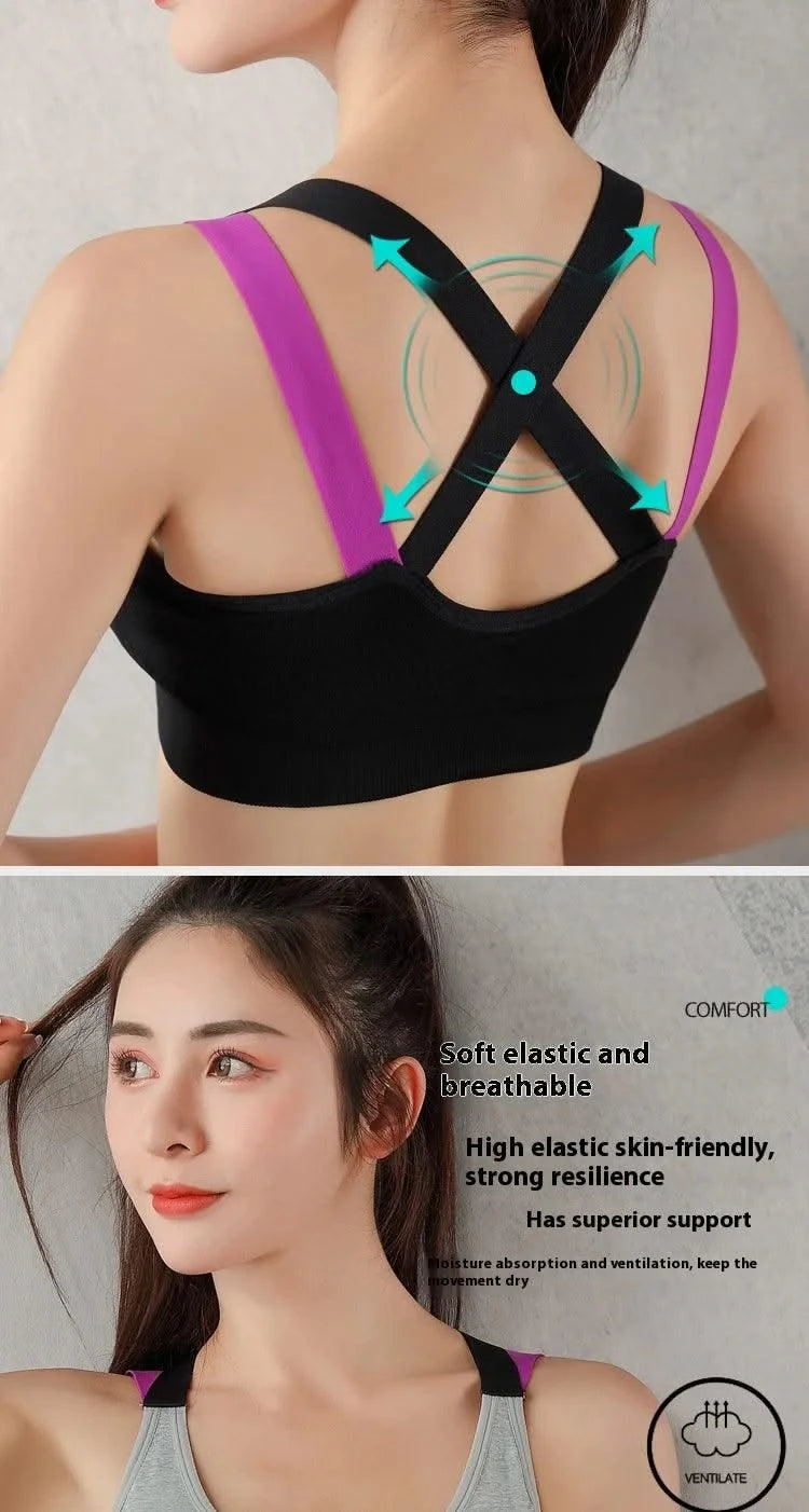 Women's Fashion Back Sports Bra Women Running Fitness Shockproof Underwear Moisture Wicking Quick Drying Sports Undershirt