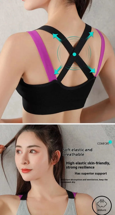 Women's Fashion Back Sports Bra Women Running Fitness Shockproof Underwear Moisture Wicking Quick Drying Sports Undershirt