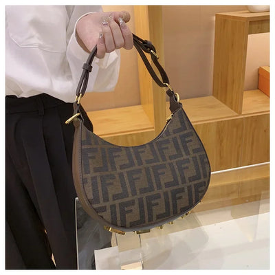 ‌2025 New Designer Underarm Bag Women Fashion Shoulder Handbag PU Leather Monogram Letter Print Crossbody Purse‌