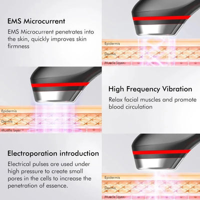 6 in 1 Age Booster Skin Care Facial Glow Booster Beauty Device Facial Skin Care Tools Anti Aging Microcurrent Lift Face Care