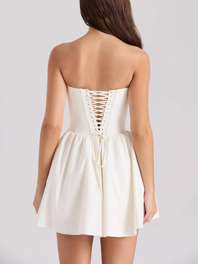 Luxury dresses women 2025 Summer dresses for women evening party dresses bodycon white mini dress elegant ruffle dress tube top