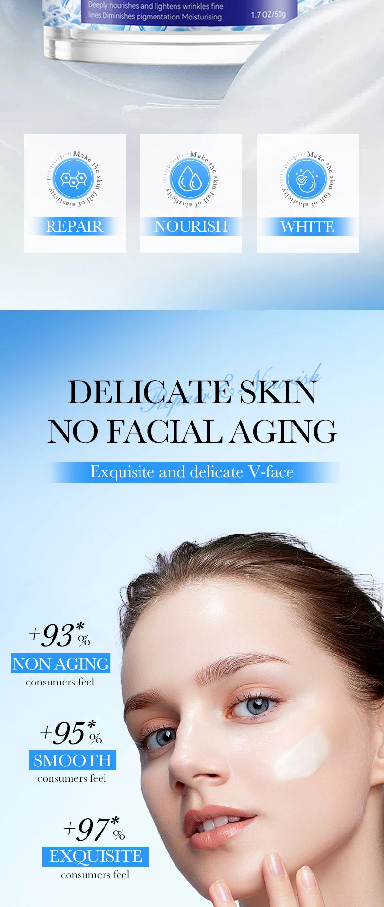 Collagen Face cream Moisturizing Anti-wrinkle nourishing Fade fine lines Smooth firm the skin Facial skin care