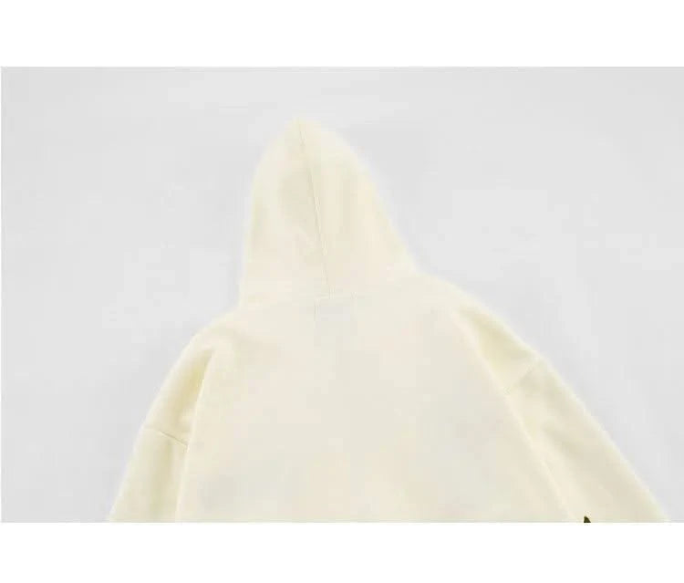 Hooded Sweatshirt Men's Women's Cross Embroidery Couple Trend Street Loose Hoodies for Men Clothing Youth Autumn Spring