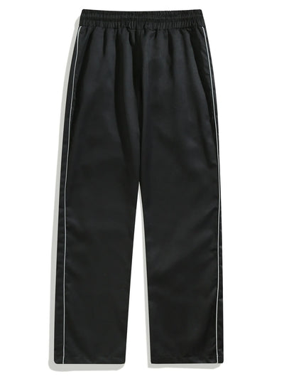 Men's New Woven Trousers High Street Trend Retro Casual Cuff Long Pants