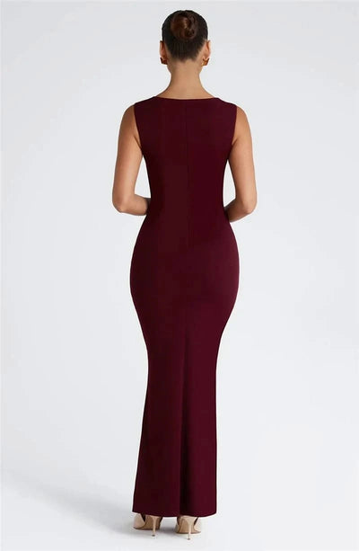 Royal Style Square Collar Sleeveless Sexy Maxi Dress For Women