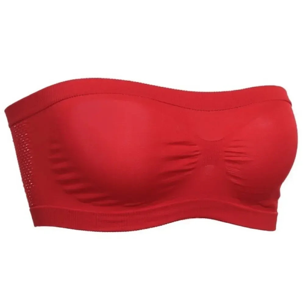 Women Breathable Mesh Tube Bra Seamless High Elastic Wrapped Sexy Invisible Strapless Chest Wraps Tube Tops Pregnant Mothers Bra