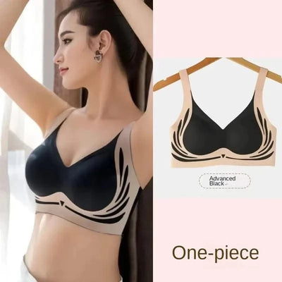 Plus Size Super Gather Push Up Bras Women Soft Support Seamless Underwear Female Full Cup Lift-Up Bras No Steel Sleepwear