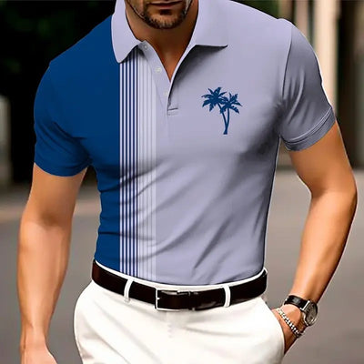 Fashion Men's Striped Trend Polo T-Shirts Summer Short Sleeve Breathable 3d Print Street POLO Tee 6XL Big Size Beach Casual Tops