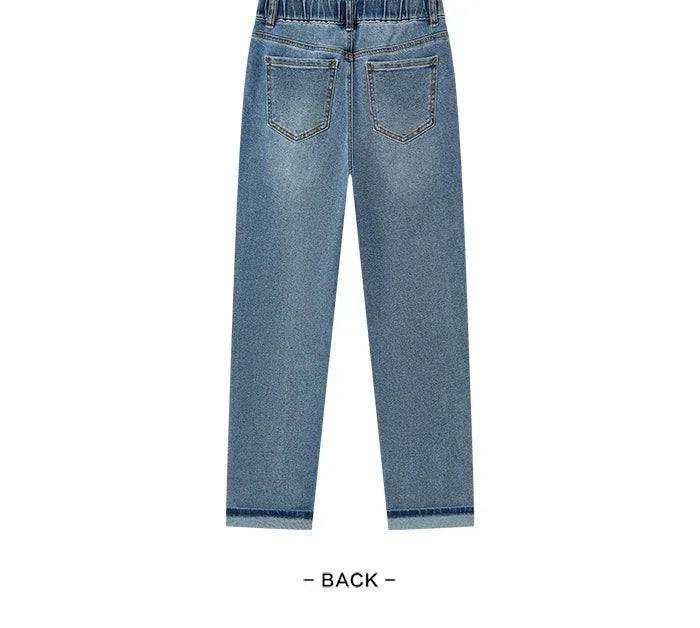 Semir 2023 Women Jeans Autumn New Rolled-edge Straight-leg Pants Slimming Trousers for Women