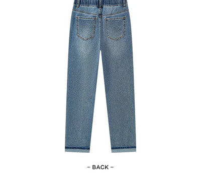 Semir 2023 Women Jeans Autumn New Rolled-edge Straight-leg Pants Slimming Trousers for Women