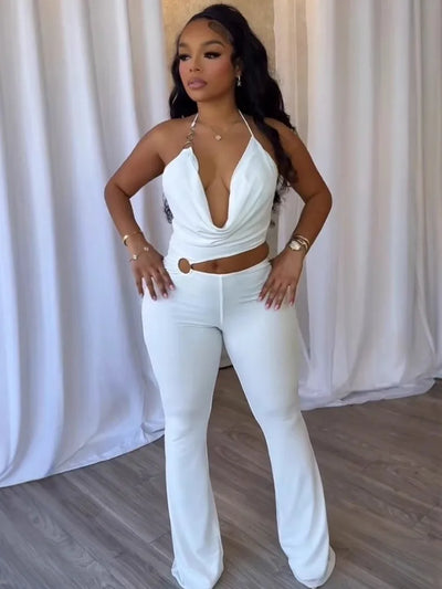 Women Jumpsuits For Summer Autumn Sleeveless Solid Color Bandage Loose Fashion Streetwear Overalls Wide Leg Pants Trousers 2025