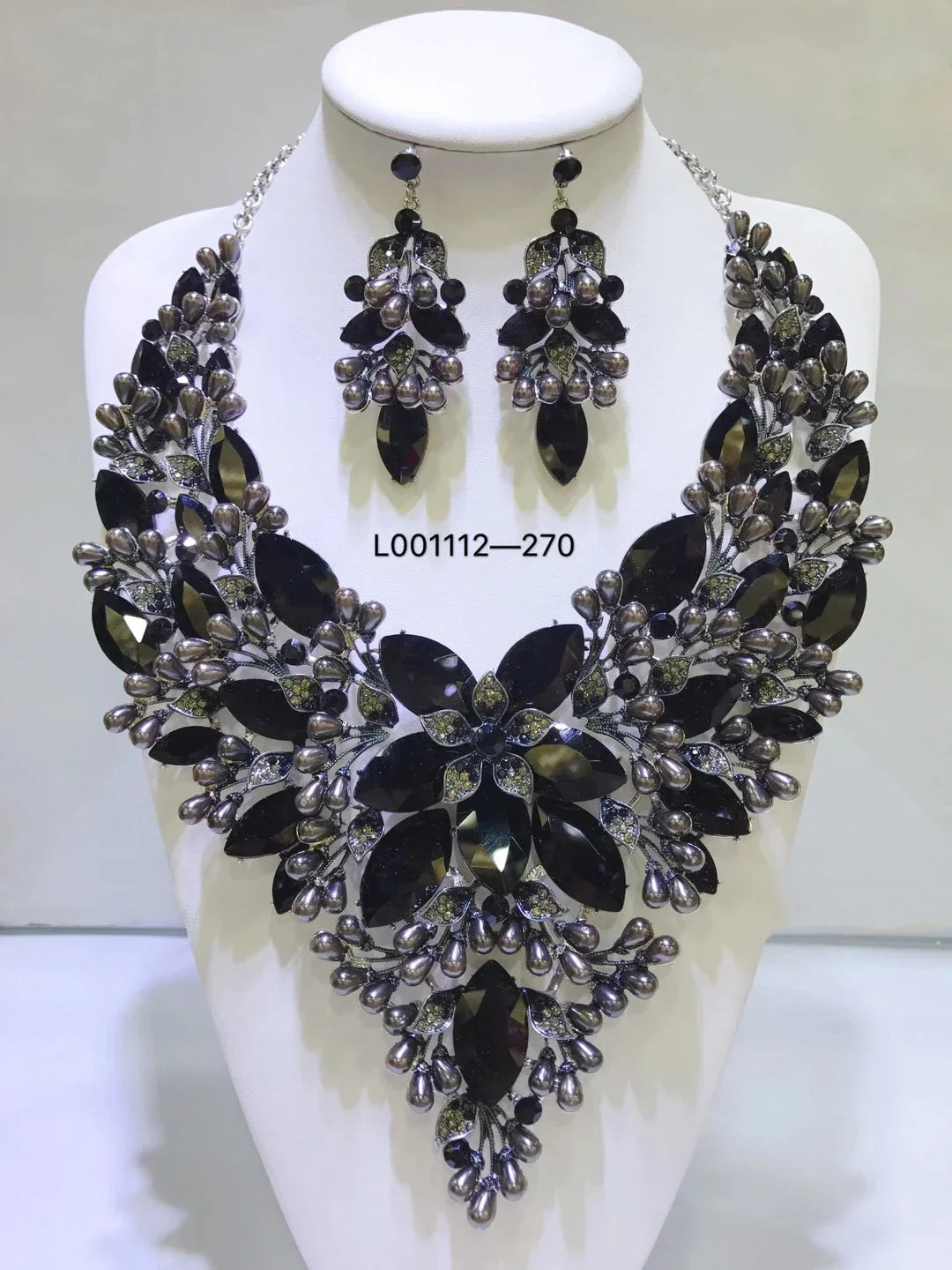 Women Luxury Necklaces Set Wedding Delicate Fashion Jewelery Set Crystal Rhinestone Earrings Jewelry Sets