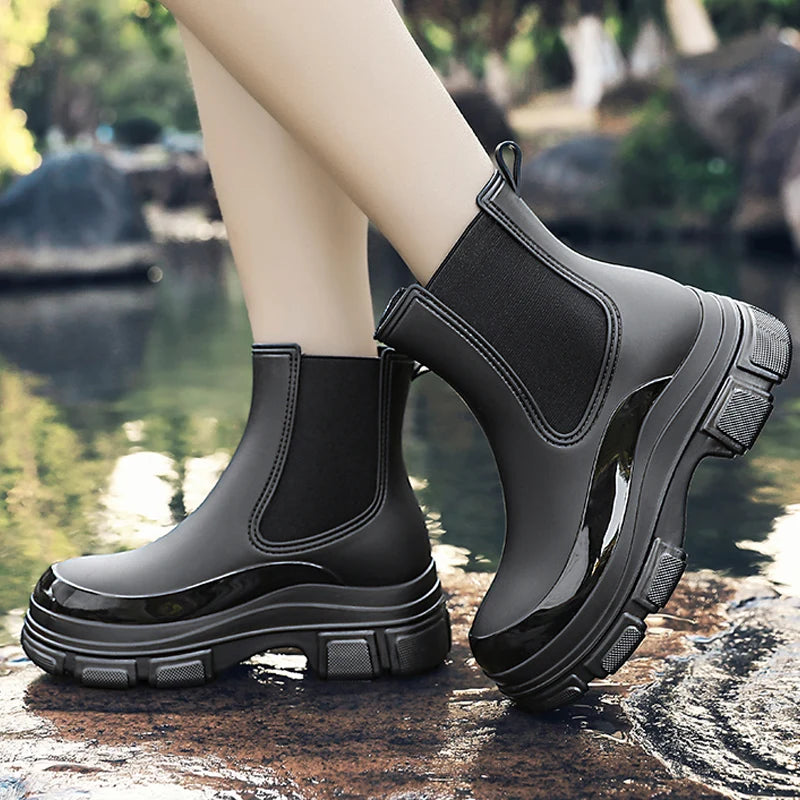 Women's Rain Boots with Flat Heels, Year-round Bestseller Are Casual Waterproof and Anti-slip High-quality EVA Outdoor Boots