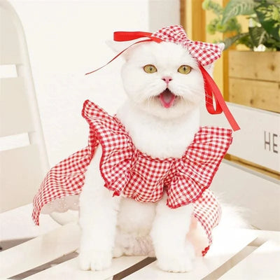 Pet Dog Clothes for Small Dogs Summer Dog Dress Fashion Print Puppy Princess Skirt Cute Flying Sleeve Cat Dress Pet Dog Costumes