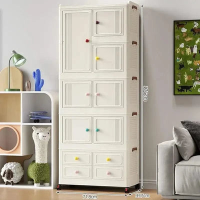 Home bedroom, children's storage cabinet, multi-layer snack cabinet, multifunctional large capacity dust-proof storage box