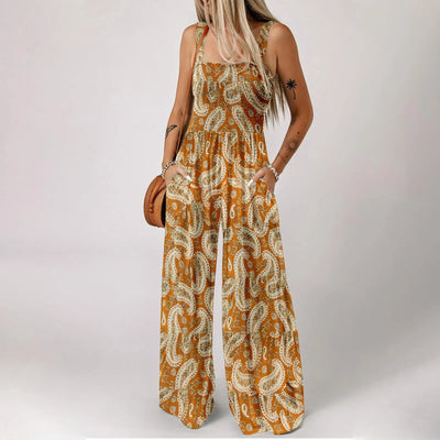 Summer Sexy Sling Jumpsuits Women'S Fashion Printed Loose Pencil Pants Casual Streetwear Elegant Party Female Spaghetti Rompers