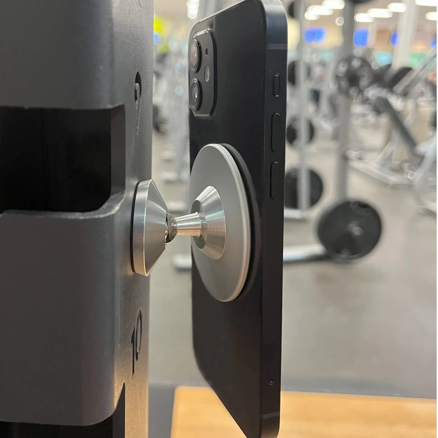 Gym Mate Magnetic Phone Mount &Double-sided Magnetic Suction Phone Holder for MagSafe. Shoot Hands-Free Videos While Working Out