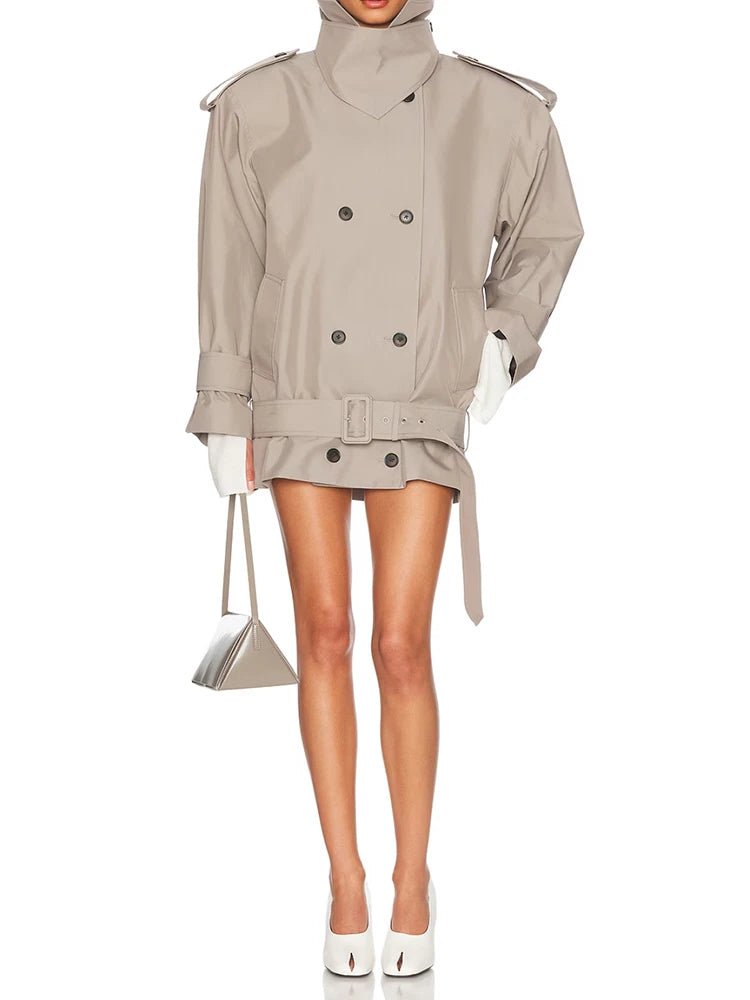 Women's clothing Y2K autumn and winter oversized double-breasted women's coat with padded shoulders jackets for women 2025 new