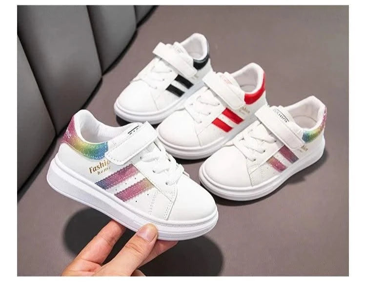Children's Sports Shoes Non-slip New Tennis Shoes for Girls Fashion Boys Versatile Kids Causal School Running Sneakers Hook Loop