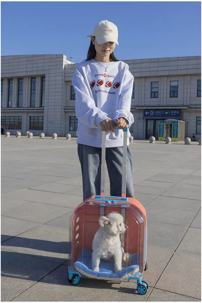 Pet Cat Carrier Out Trolley Case Portable Large Capacity Dog Bag Transparent Breathable Cat Backpack Transporter Pet Supplies