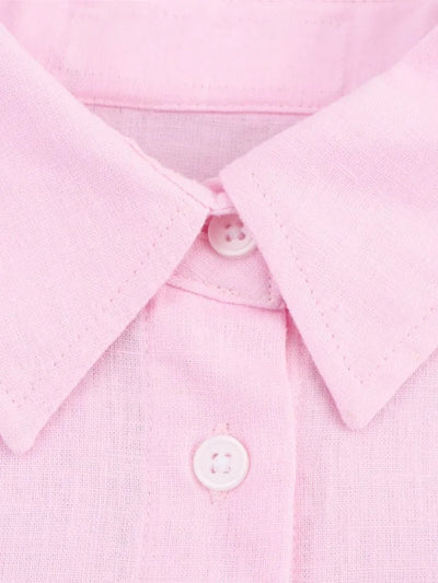 White Shirt For Women Fashion Cotton And Linen Loose Lace Up Blouse Spring Summer 2025 New Long Sleeve Simple Casual Shirts Lady