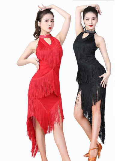 Lady Performance Dress Women Latin Dance Clothes Latin Dress Girls Tassel Latin Dance Dresses Dancer Clothing