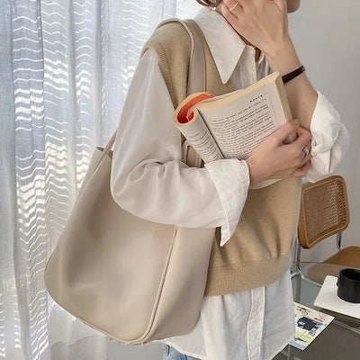 Luxury Tote Bag Woman 2025 Trend Large Capacity Female Shoulder Bag High Quality Leather Simple Designer Woman Handbag Purse