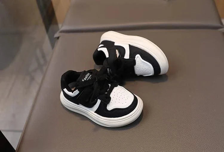 Children's Sports Shoes Girls 2025 Spring Autumn New Leather Shoes PU Leisure Soft Soled Boys Sneakers Baby Girl Casual Shoes