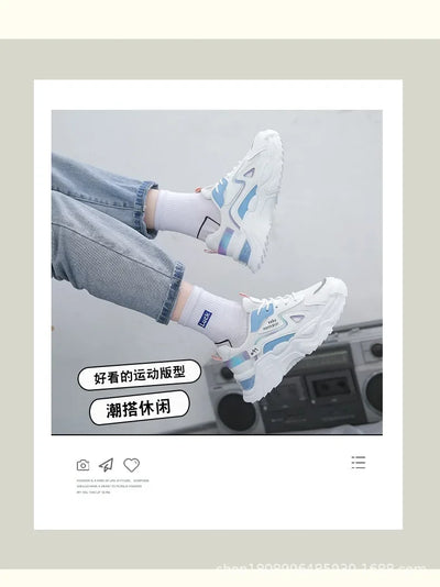 Sports shoes for women 2025 new fashion Korean version trendy fly woven breathable anti slip lightweight running shoes