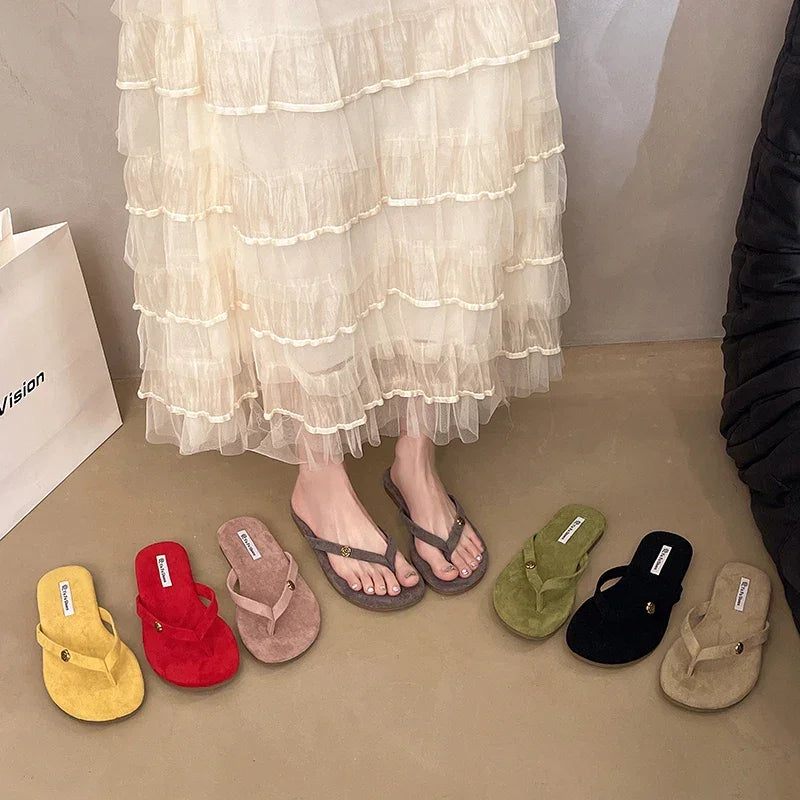 Luxury Designer Woman Flat Slippers Woven with Comfortable Women's Shoes Casual Bottom Slippers 2025 New Summer Women Sandals