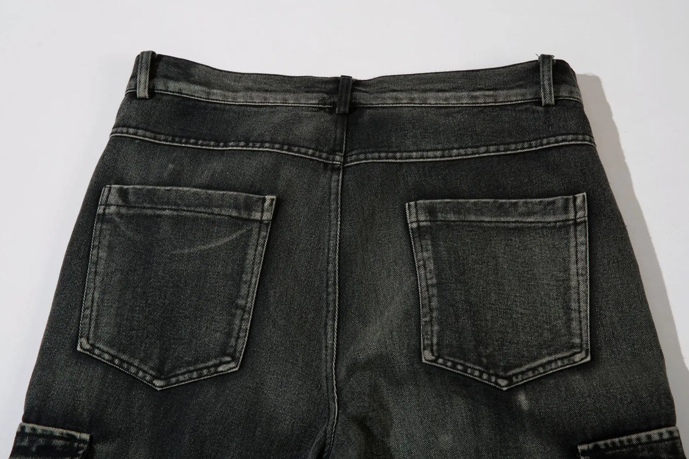 Trendy Brand American Retro Tooling Jeans Mens High Street Heavy Industry Embroidery Loose Wide-leg Trousers