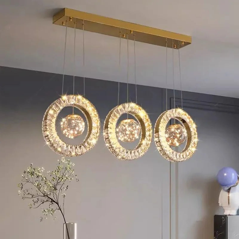 Modern Home DecorLED Lights Crystal Pendant Lamps Room Chandeliers Dining Table Pendant Lights Indoor Lighting Dimmable Light