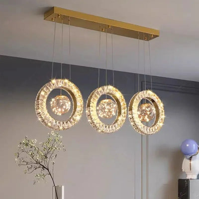 Modern Home DecorLED Lights Crystal Pendant Lamps Room Chandeliers Dining Table Pendant Lights Indoor Lighting Dimmable Light
