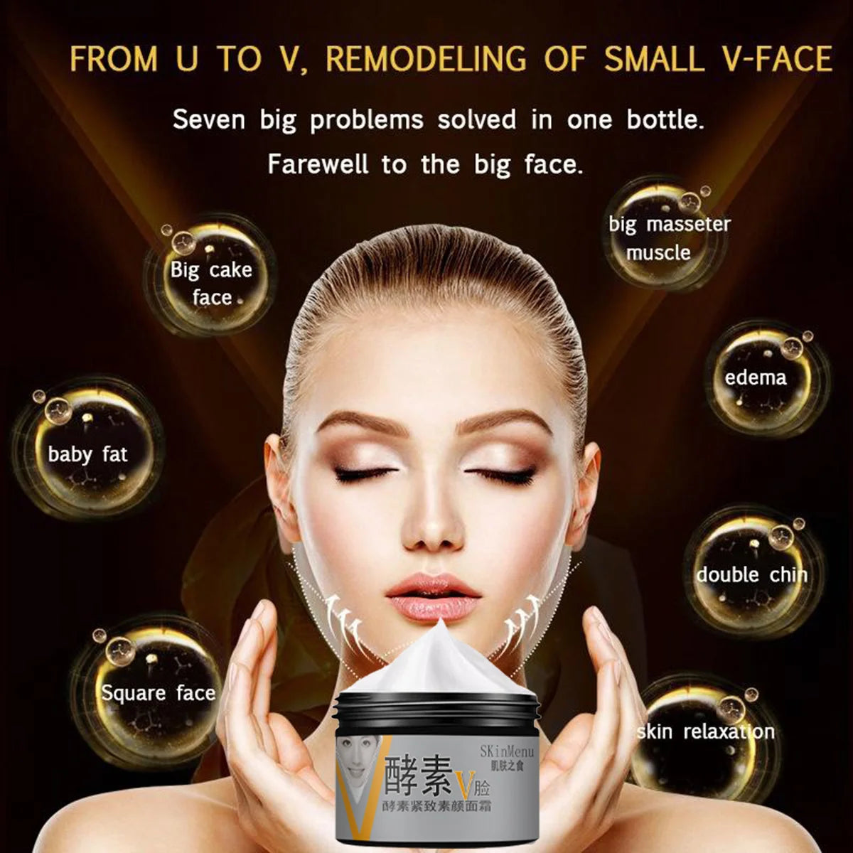 Enzymatic firming skin care face cream contains curcumin and betaine