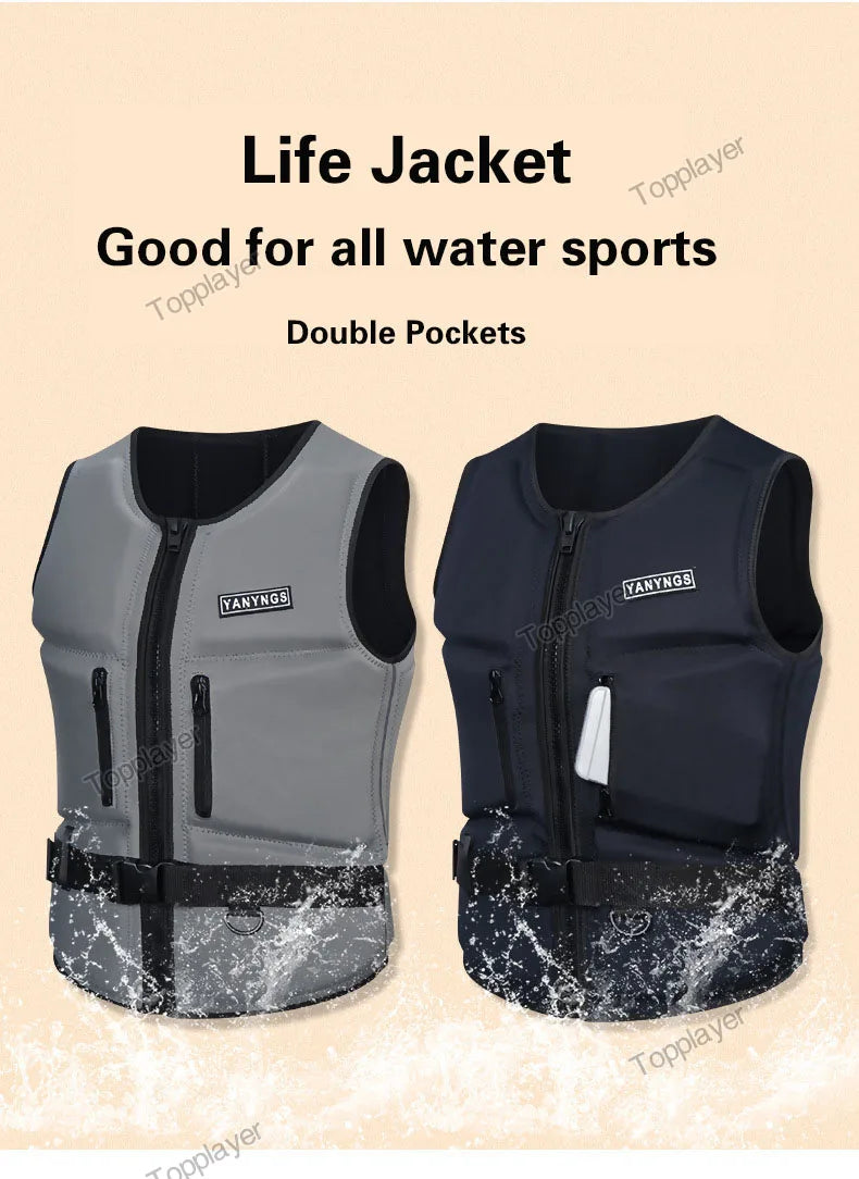 Life Jacket Wake Surfing Impact Vest Neoprene Life Jacket Wakesurf Comp Vest But Great for All Watersport Activities Life Jacket