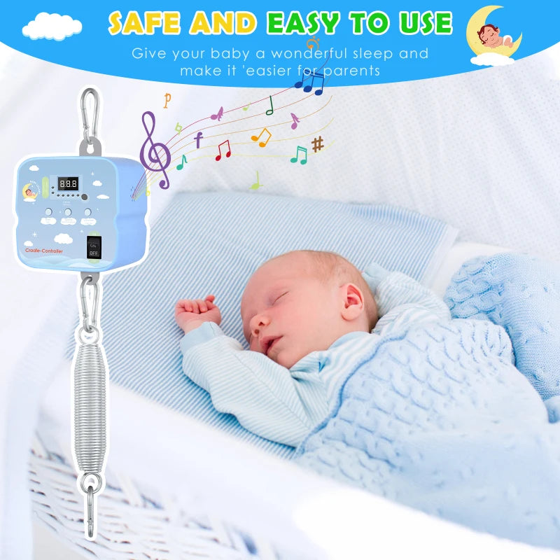 Babyschaukel-Controller Electric Baby Swing Controller,2 Spring,Remote Control, Motor Spring Bracket, Adjustable Timer, No Noise