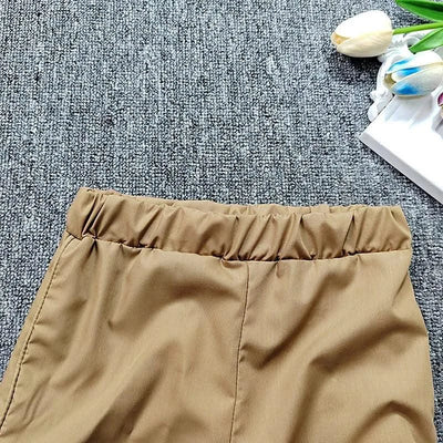 1-8years Baby Kids Summer Clothing For Girls Sleeveless Crop Tops+Cargo Pants 2pcs/sets Children's Fashion Clothes Outfits Girl
