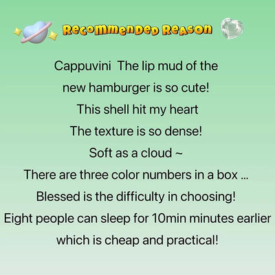 Cappuvini Butter Hamburger Lip Mud Matte Soft Mist Cute Hamburger Whitening Makeup Lipstick Valentine's Day